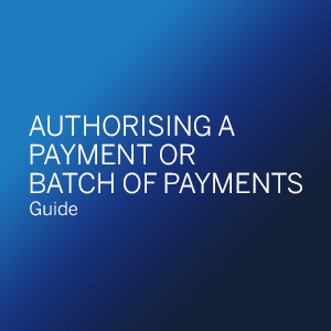 Authorising a Payment or Batch of Payments